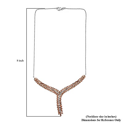Jenipapo Andalusite Y-Shape Necklace 18 Inches in Platinum Over Sterling Silver 13.90 ctw