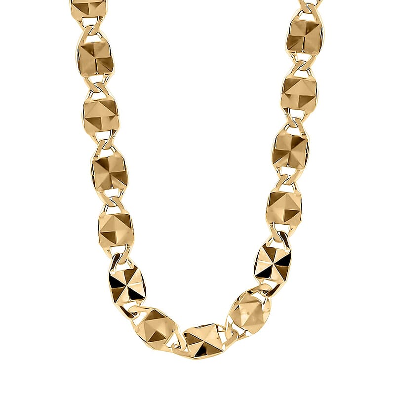 Maestro Gold Collection Valentino Italian 10K Yellow Gold Sparkle Diamond-Cut Necklace 20 Inches 4.30 Grams