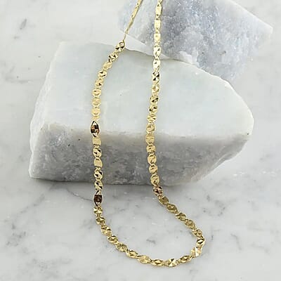 Maestro Gold Collection Valentino Italian 10K Yellow Gold Sparkle Diamond-Cut Necklace 20 Inches 4.30 Grams