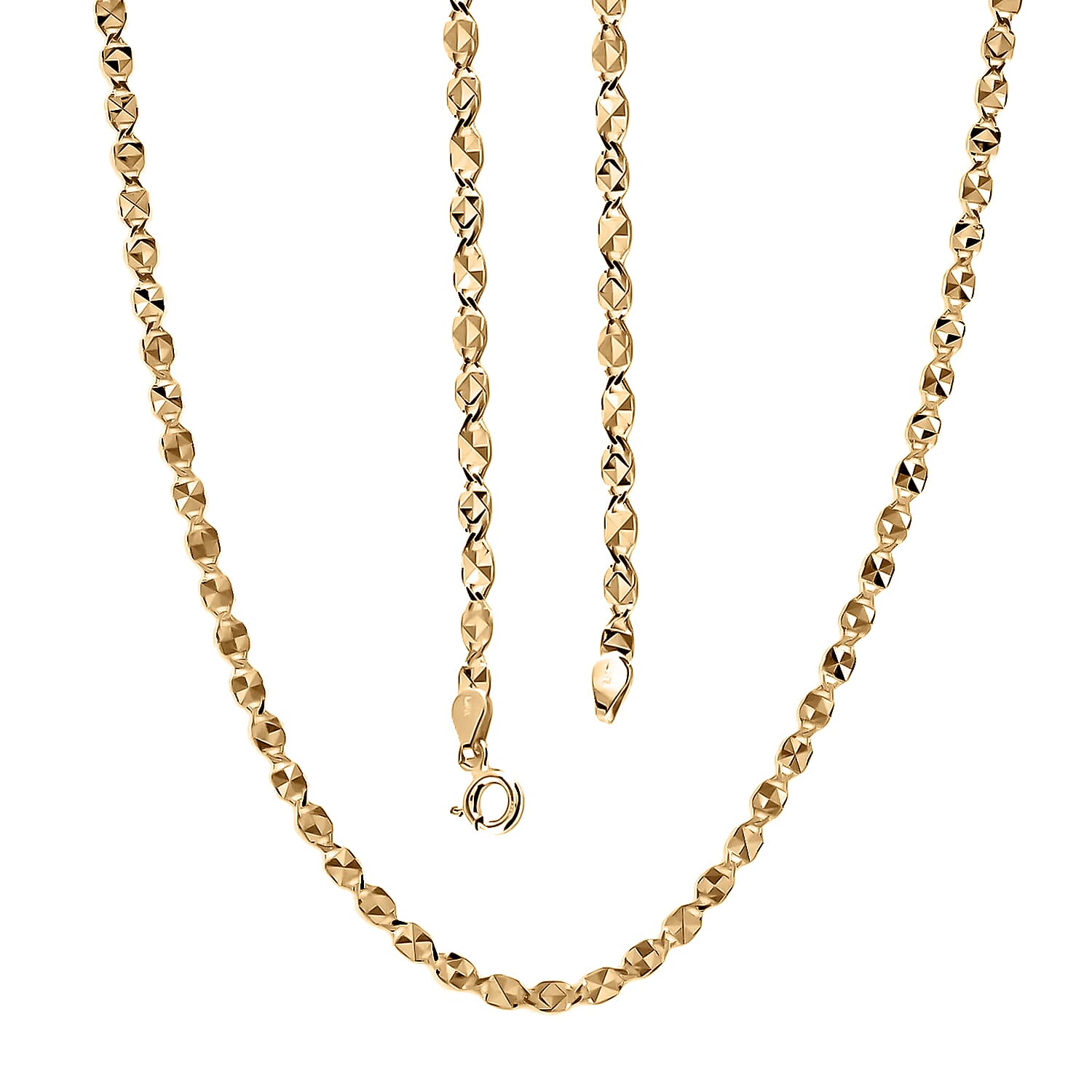 Maestro Gold Collection Valentino Italian 10K Yellow Gold Sparkle Diamond-Cut Necklace 20 Inches 4.30 Grams