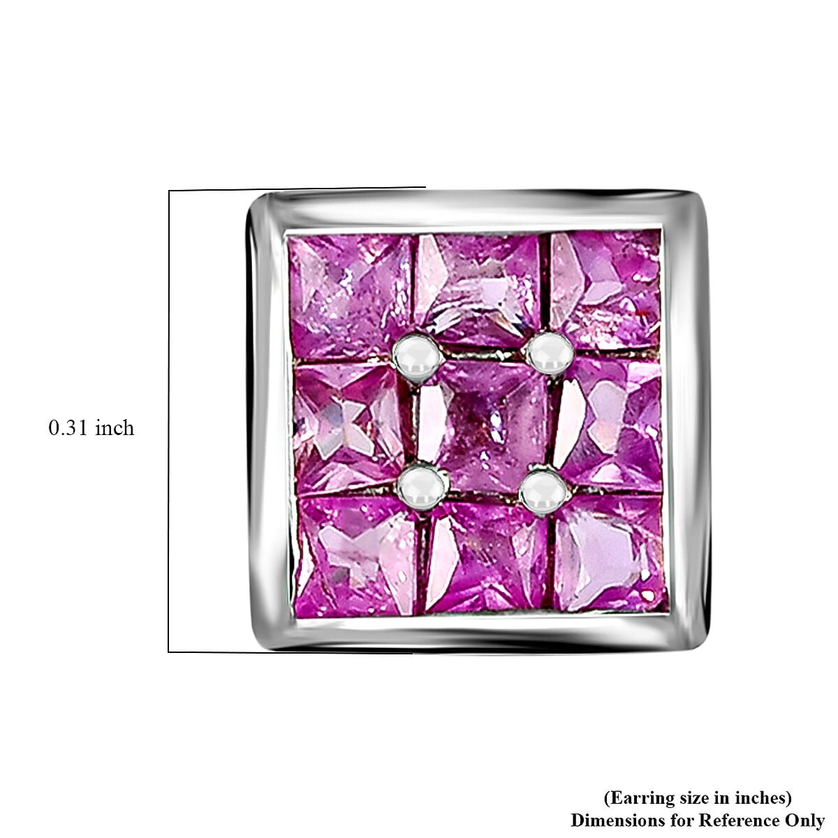 Madagascar Pink Sapphire Stud Earrings in Platinum Plated Sterling Silver,Stud Earrings For Women, Anniversary Gifts For Women 1.00 ctw