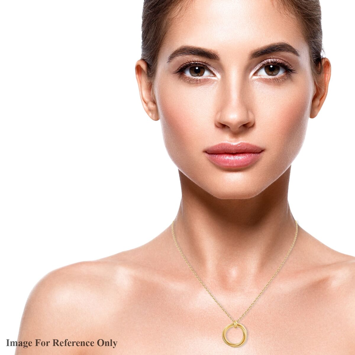 Doorbuster Maestro Gold Collection Intreccio Italian 10K Yellow Gold Triple Circle Necklace 18-20 Inches 2.90 Grams image number 2