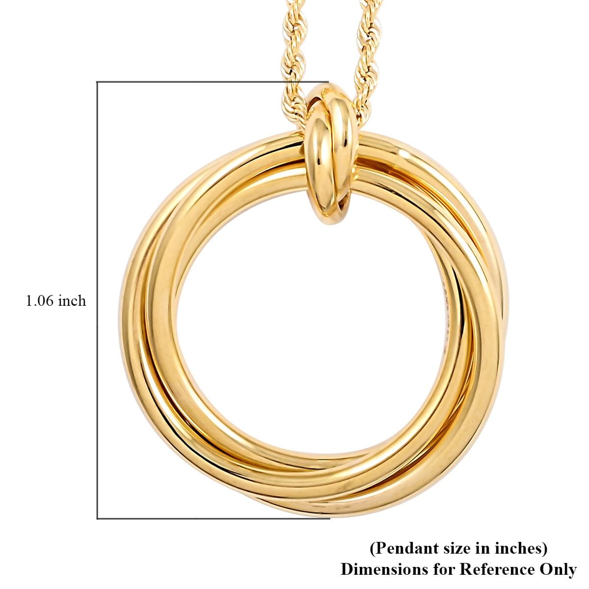 Doorbuster Maestro Gold Collection Intreccio Italian 10K Yellow Gold Triple Circle Necklace 18-20 Inches 2.90 Grams image number 5