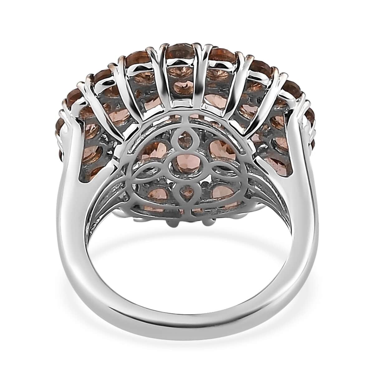 Jenipapo Andalusite Floral Ring in Rhodium and Platinum Over Sterling Silver (Size 5.0) 7.35 ctw image number 4