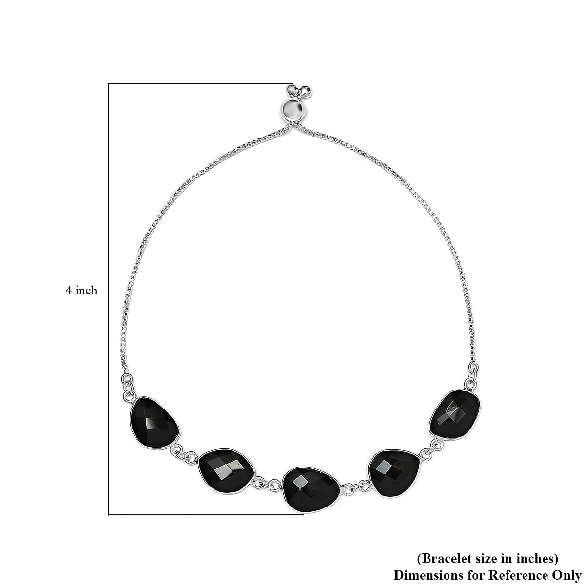 Thai Black Spinel Bracelet in Sterling Silver, Bolo Adjustable Bracelet For Women, Gifts For Women 17.75 ctw image number 4