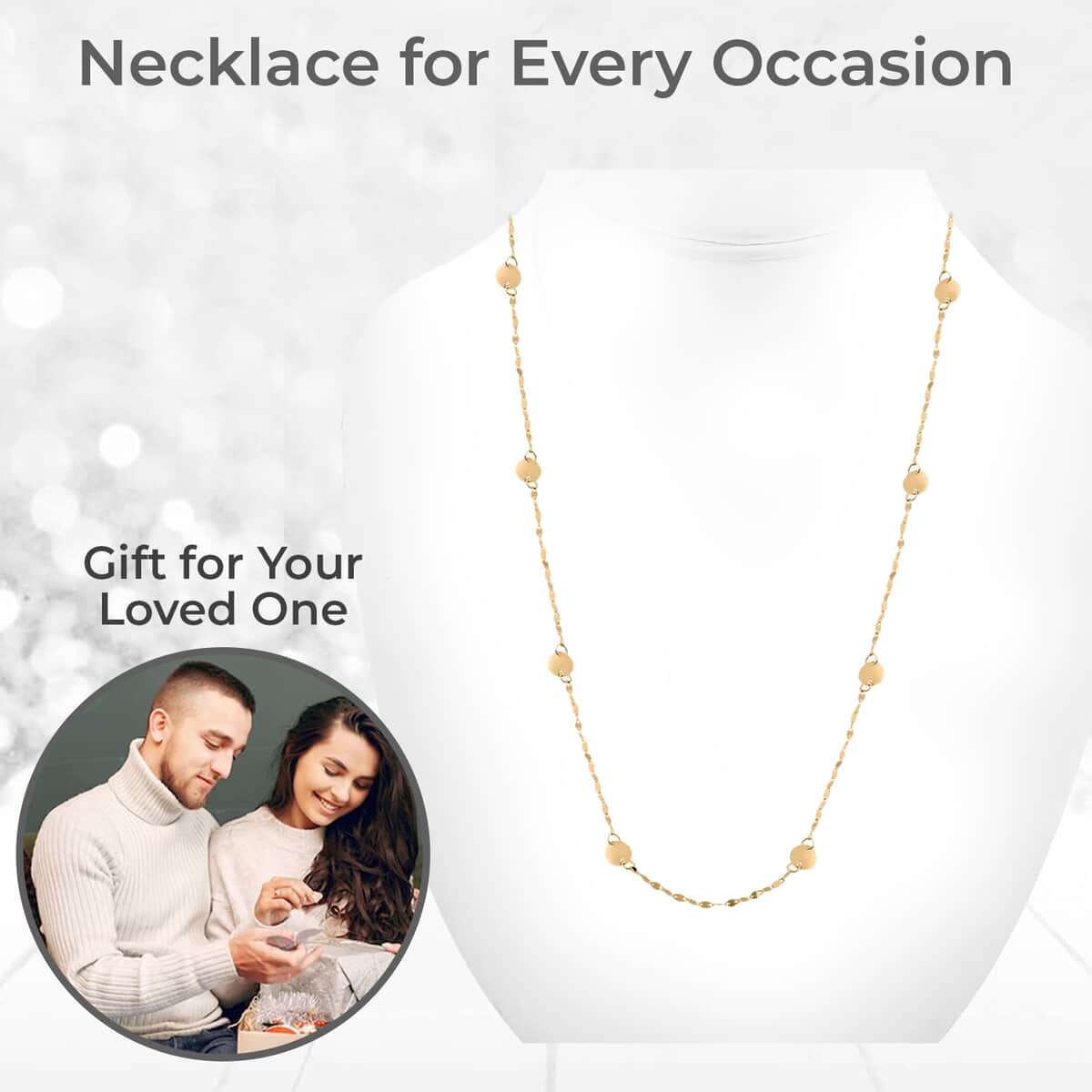 Maestro Gold Collection Station Necklace, Italian 10K Yellow Gold Station Necklace, Station Necklace in Gold,  18-20 Inch Necklace, Adjustable Length Necklace, Gold Jewelry 1.35 Grams image number 2