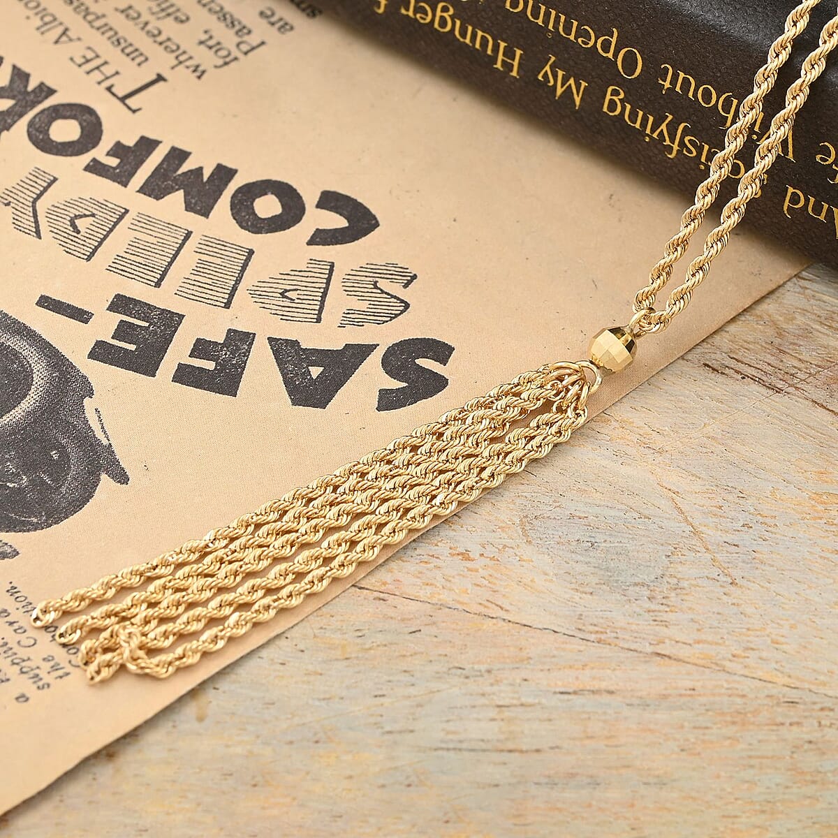 Maestro Gold Collection Italian 10K Yellow Gold Tassel Rope Necklace 18-20 Inches 2 Grams image number 1