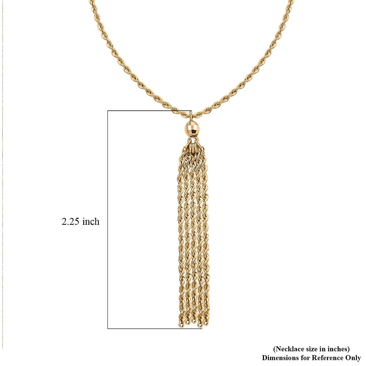 Maestro Gold Collection Italian 10K Yellow Gold Tassel Rope Necklace 18-20 Inches 2 Grams image number 4