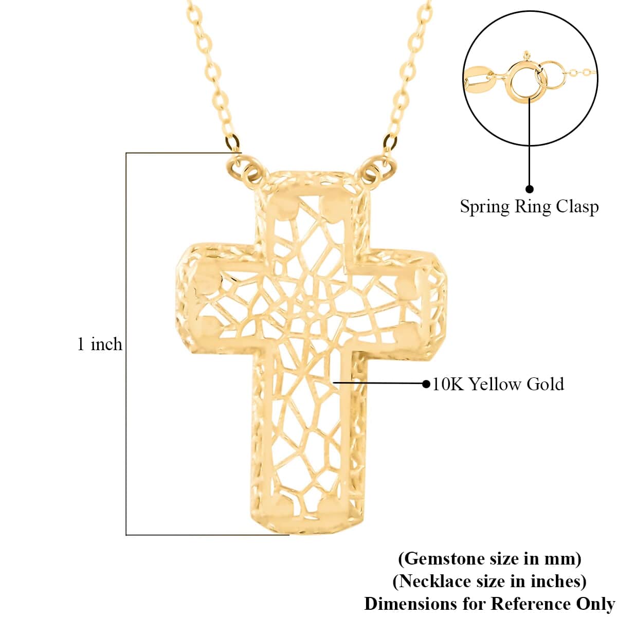Maestro Gold Collection Italian 10K Yellow Gold Filigree Cross Necklace 18-20 Inches 1.40 Grams image number 6
