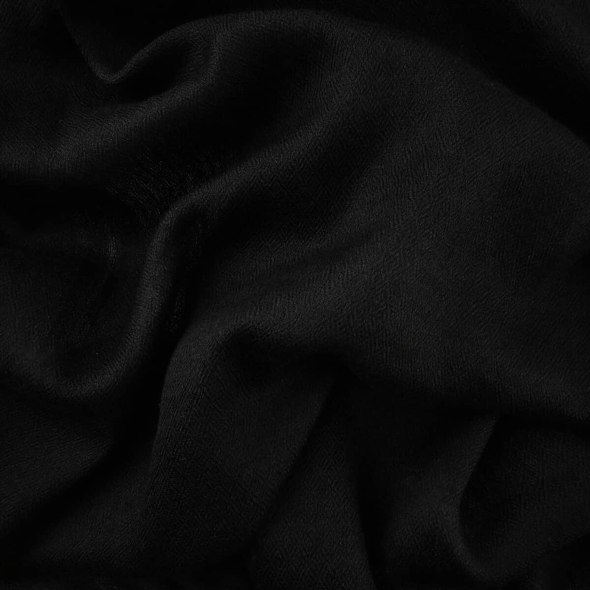 Tamsy Black Cashmere Wool Scarf image number 2