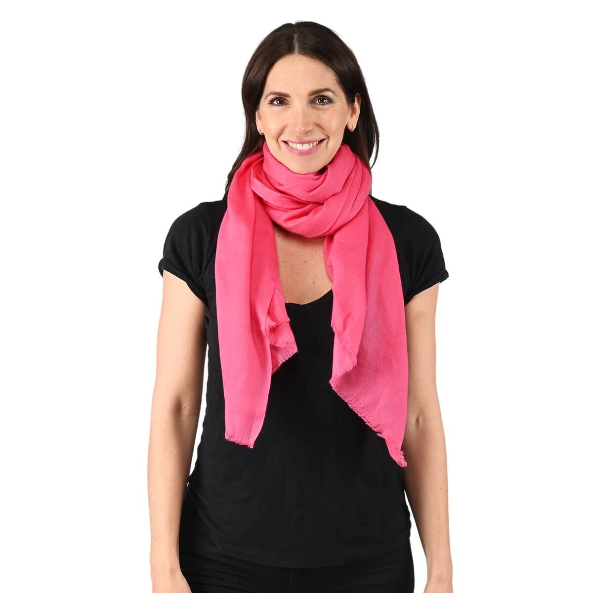 Tamsy Pink Cashmere Wool Scarf image number 1