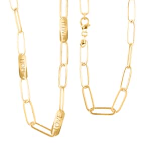 Italian 10K Yellow Gold Paper Clip Necklace| Yellow Gold Necklace| Gold Jewelry For Women (20 Inches)