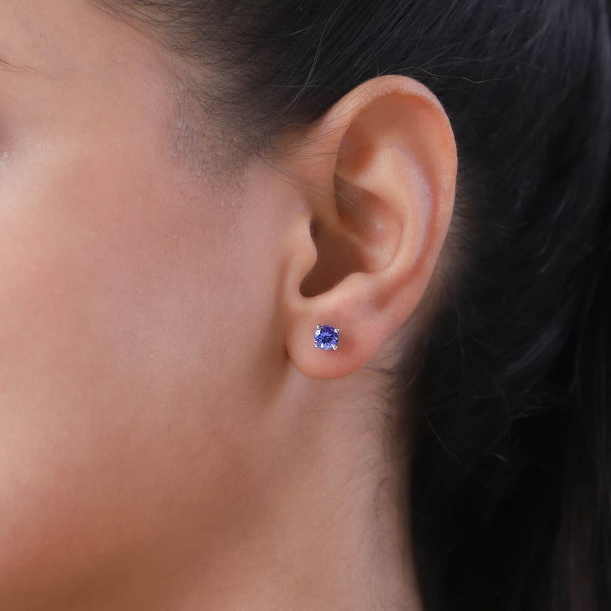 Jenipapo Andalusite and Natural White Zircon Floral Stud Earrings in Platinum Over Sterling Silver 2.50 ctw image number 2