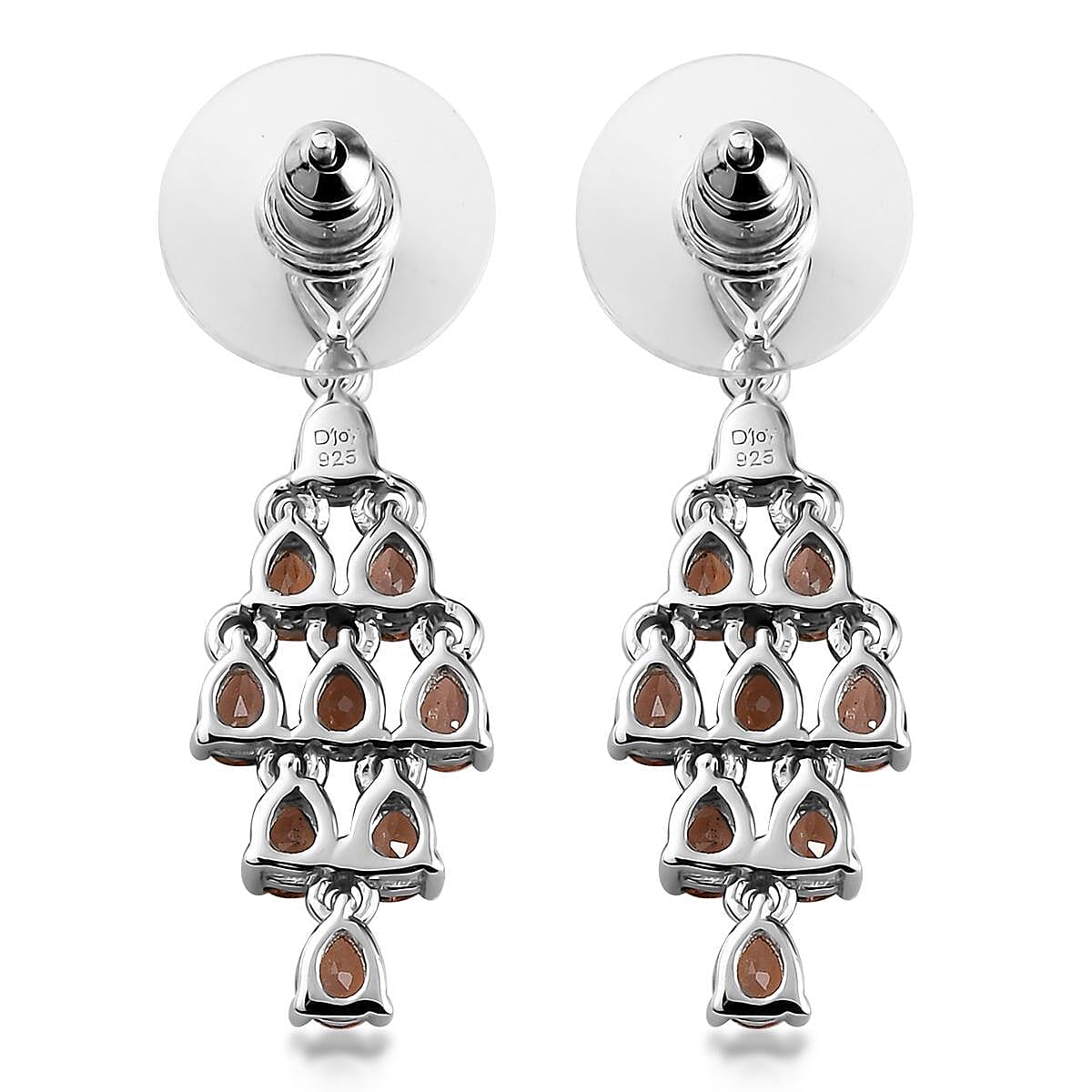 Jenipapo Andalusite Chandelier Earrings in Platinum Over Sterling Silver 3.80 ctw image number 3