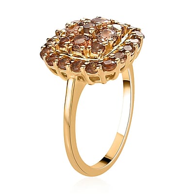 Jenipapo Andalusite Cluster Ring in Vermeil Yellow Gold Over Sterling Silver (Size 10.0) 1.40 ctw