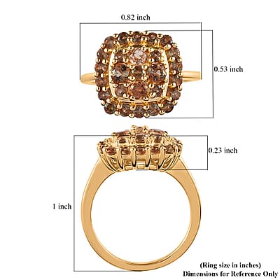 Jenipapo Andalusite Cluster Ring in Vermeil Yellow Gold Over Sterling Silver (Size 10.0) 1.40 ctw