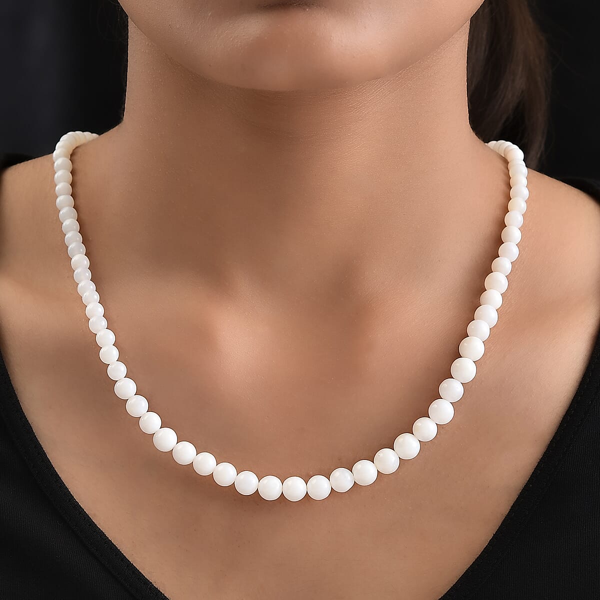 Australian Opal Beaded Necklace 20 Inches in Rhodium Over Sterling Silver 92.00 ctw image number 2