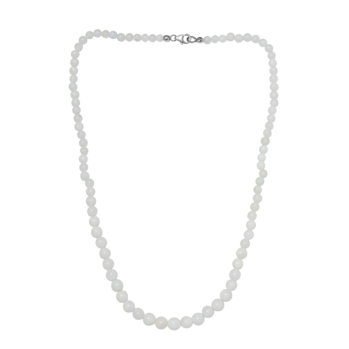 Australian Opal Beaded Necklace 20 Inches in Rhodium Over Sterling Silver 92.00 ctw image number 3