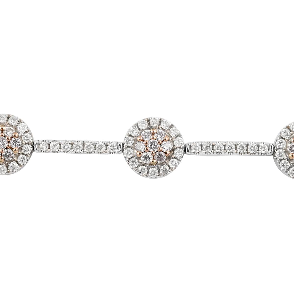 14K White Gold Natural Pink and White Diamond I1 Bracelet (7.00 In) 10 Grams 2.00 ctw image number 2