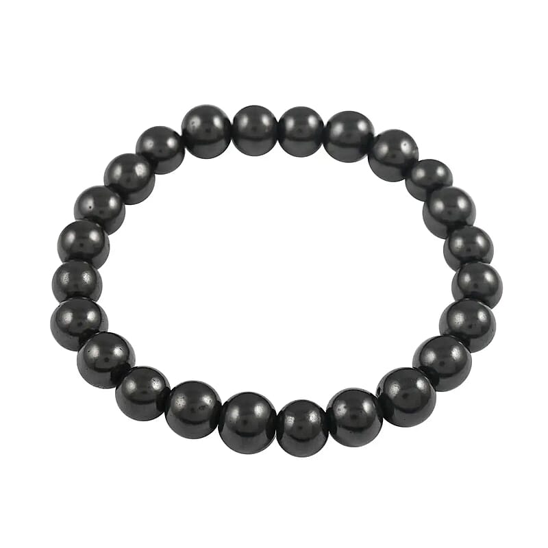 Shungite Beaded Stretch Bracelet 87.50 ctw