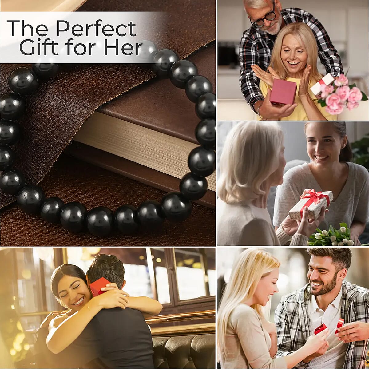 Shungite Beaded Stretch Bracelet 87.50 ctw image number 3