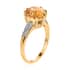 Concave Cut Brazilian Cherry Citrine and Natural White Zircon Ring in Vermeil Yellow Gold Over Sterling Silver (Size 9.0) 3.60 ctw image number 3