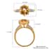 Concave Cut Brazilian Cherry Citrine and Natural White Zircon Ring in Vermeil Yellow Gold Over Sterling Silver (Size 9.0) 3.60 ctw image number 5