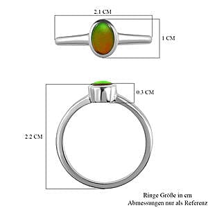 Ammolite 0.49 ctw Fancy Ring in Platinum Over Sterling Silver (Size 11.5)