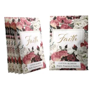 Set of 6 Floral Cotton Blossom Fragrance Air Freshener Sachets - Pink