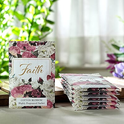 Set of 6 Floral Cotton Blossom Fragrance Air Freshener Sachets - Pink