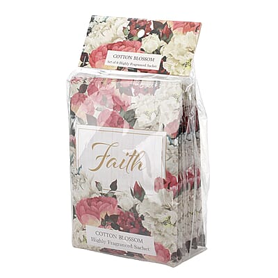 Set of 6 Floral Cotton Blossom Fragrance Air Freshener Sachets - Pink