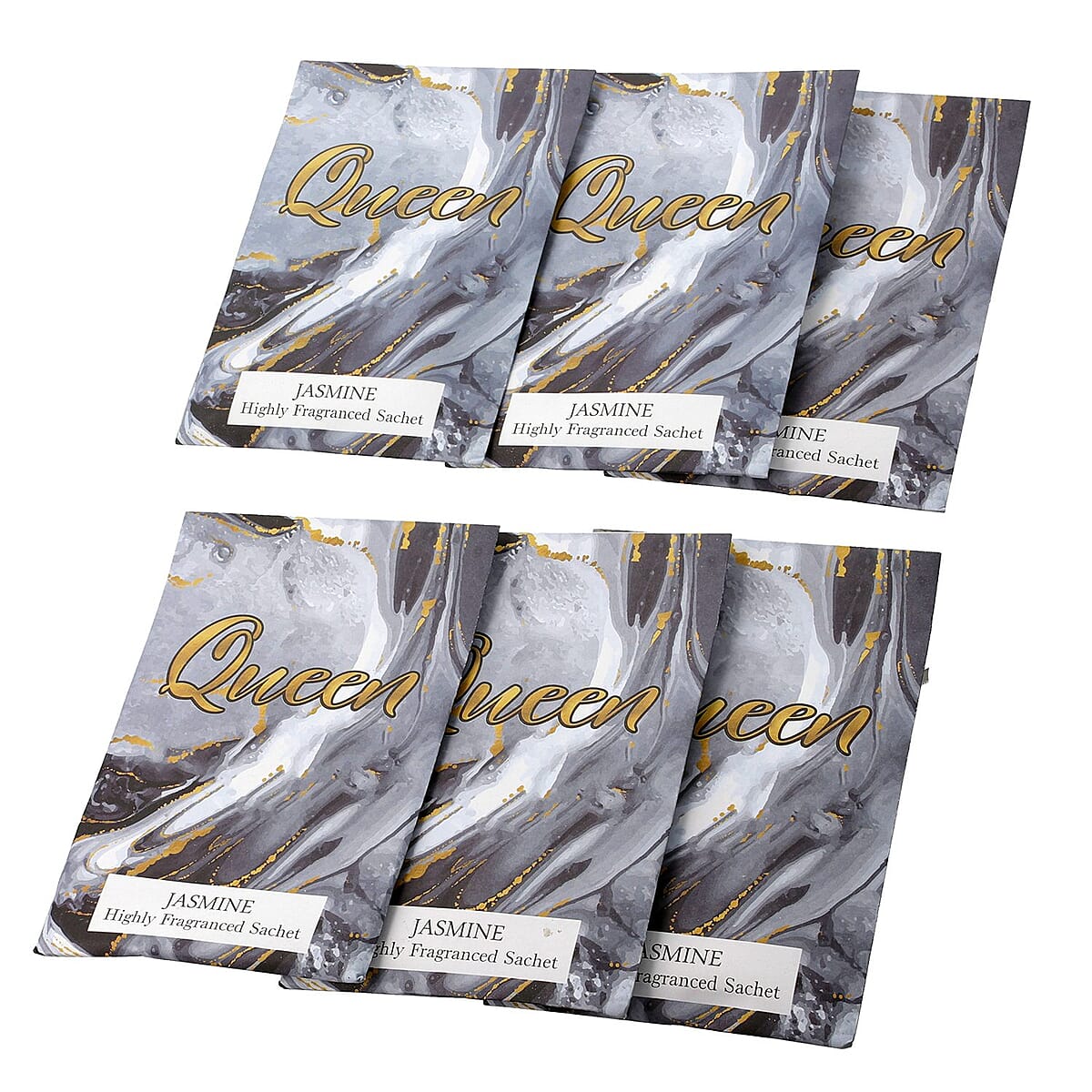 Set Of 6 Jasmine Fragrance Air Freshener Sachets - Black image number 3