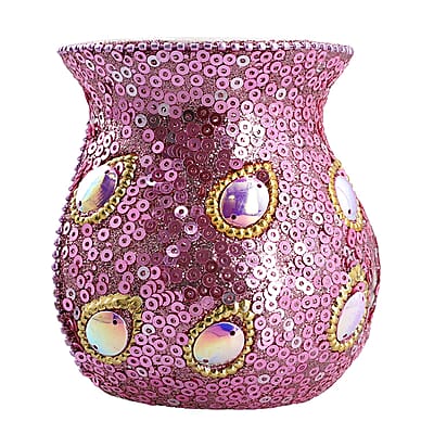 Frosted Pink Peacock Print Ceramic Wax Tart Burner Set