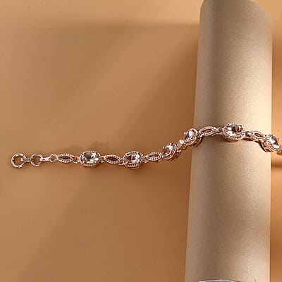 Marropino Morganite Bracelet in Vermeil Rose Gold Over Sterling Silver (7.25 In) 8.10 Grams 3.65 ctw