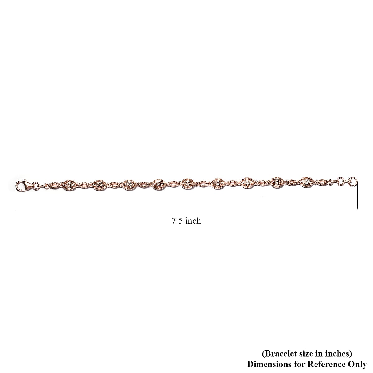 Marropino Morganite Bracelet in Vermeil Rose Gold Over Sterling Silver (7.25 In) 8.10 Grams 3.65 ctw image number 4