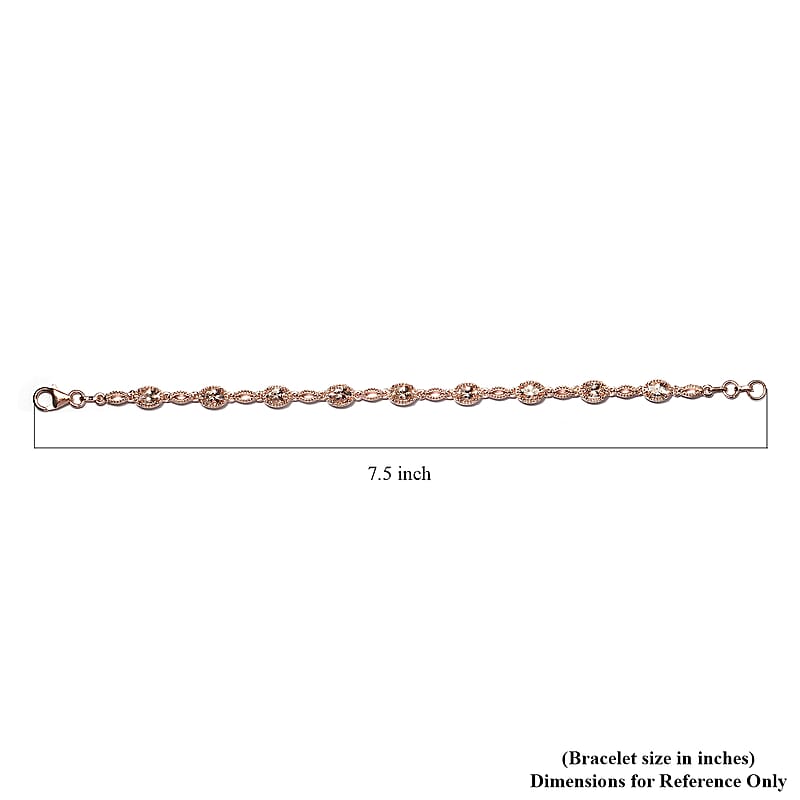 Marropino Morganite Bracelet in Vermeil Rose Gold Over Sterling Silver (7.25 In) 8.10 Grams 3.65 ctw