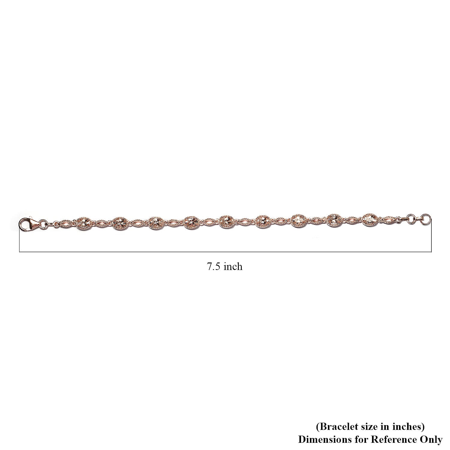 Marropino Morganite Bracelet in Vermeil Rose Gold Over Sterling Silver (7.25 In) 8.10 Grams 3.65 ctw
