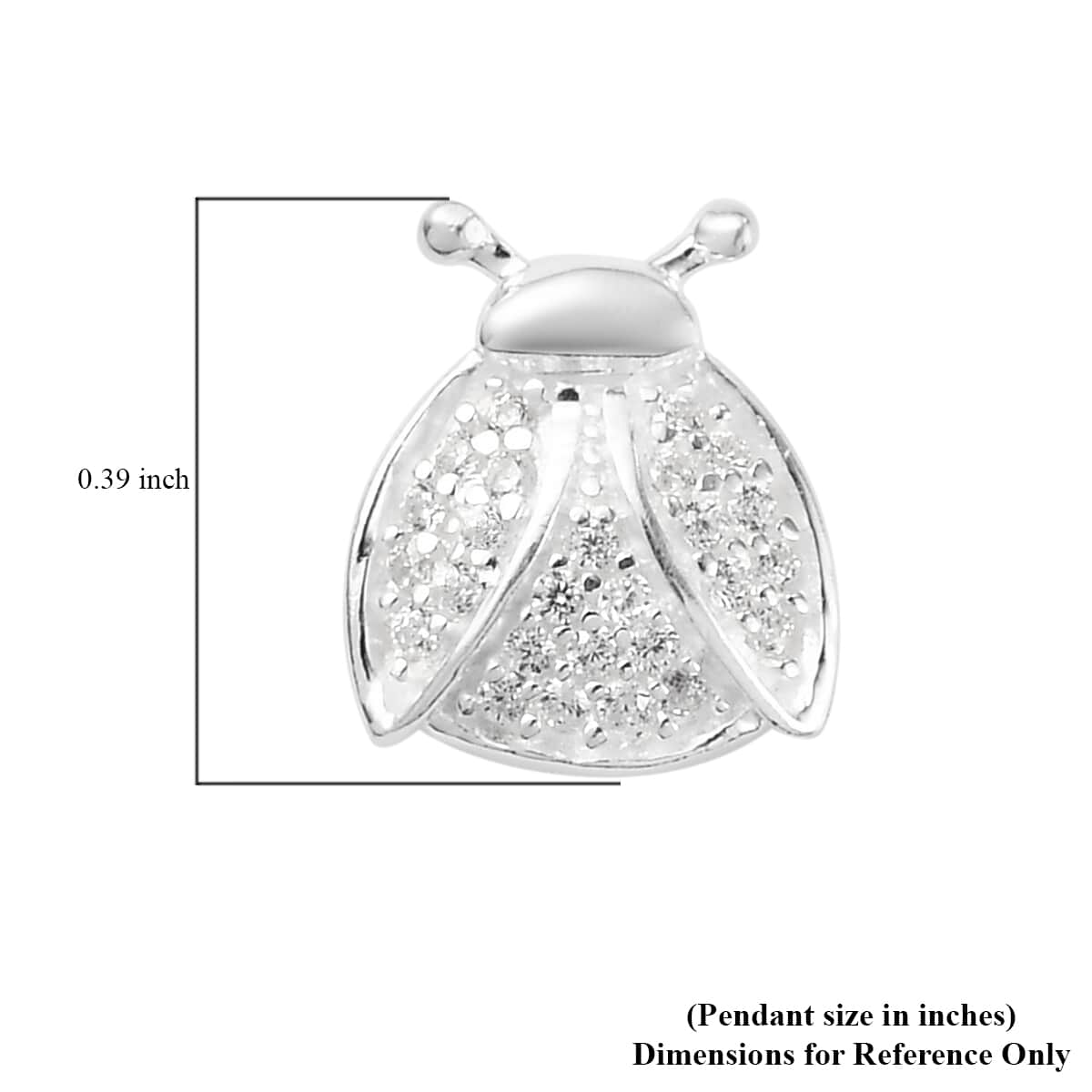 Simulated Diamond Ladybug Pendant in Sterling Silver 0.25 ctw image number 4