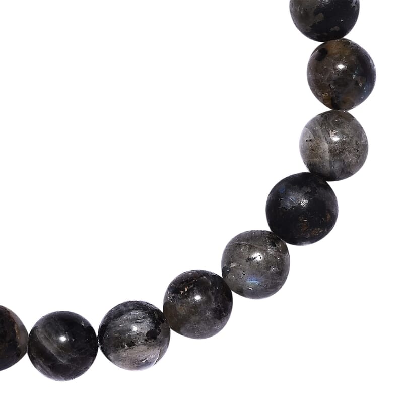 Larvikite Beaded Stretch Bracelet 174.00 ctw