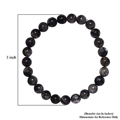 Larvikite Beaded Stretch Bracelet 174.00 ctw