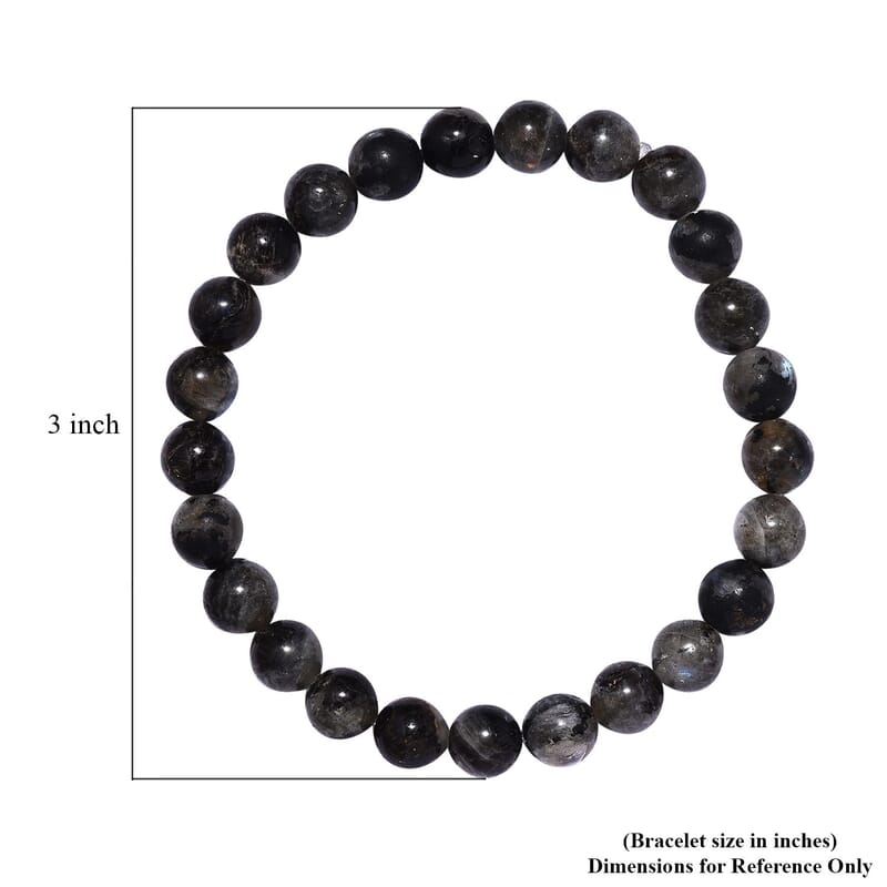 Larvikite Beaded Stretch Bracelet 174.00 ctw