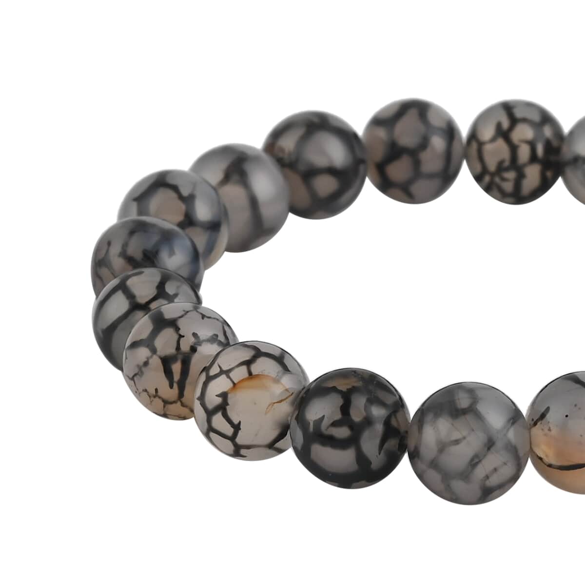 Dragon Flame Agate Beaded Stretch Bracelet 152.00 ctw 4.1 out of 5 Customer Rating image number 2