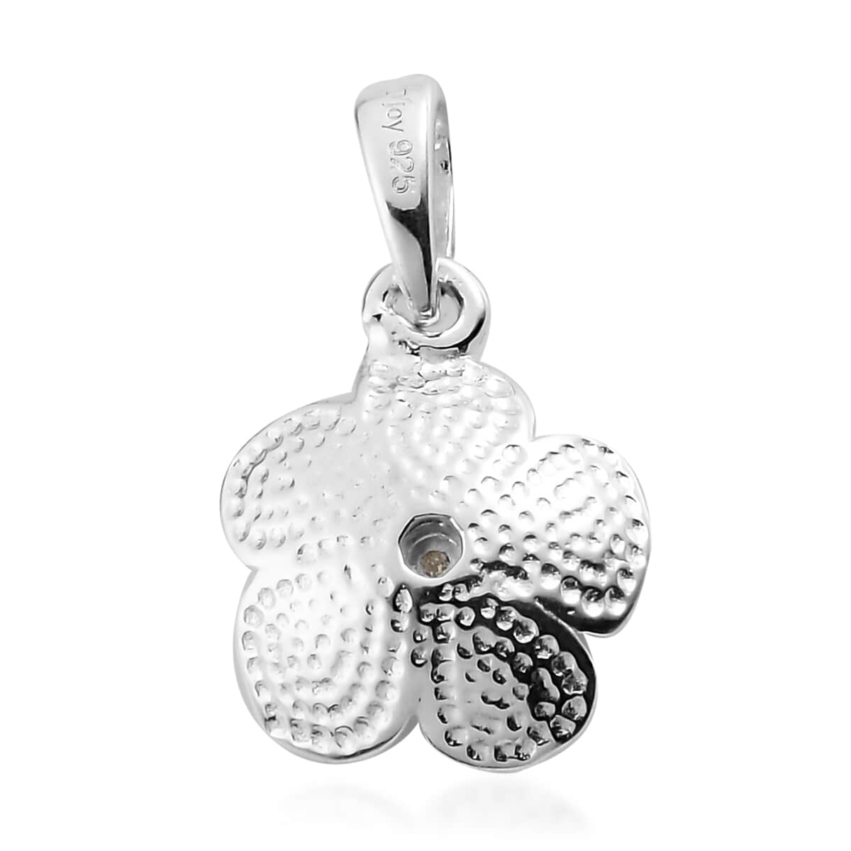 Diamond Accent Floral Pendant in Sterling Silver image number 3