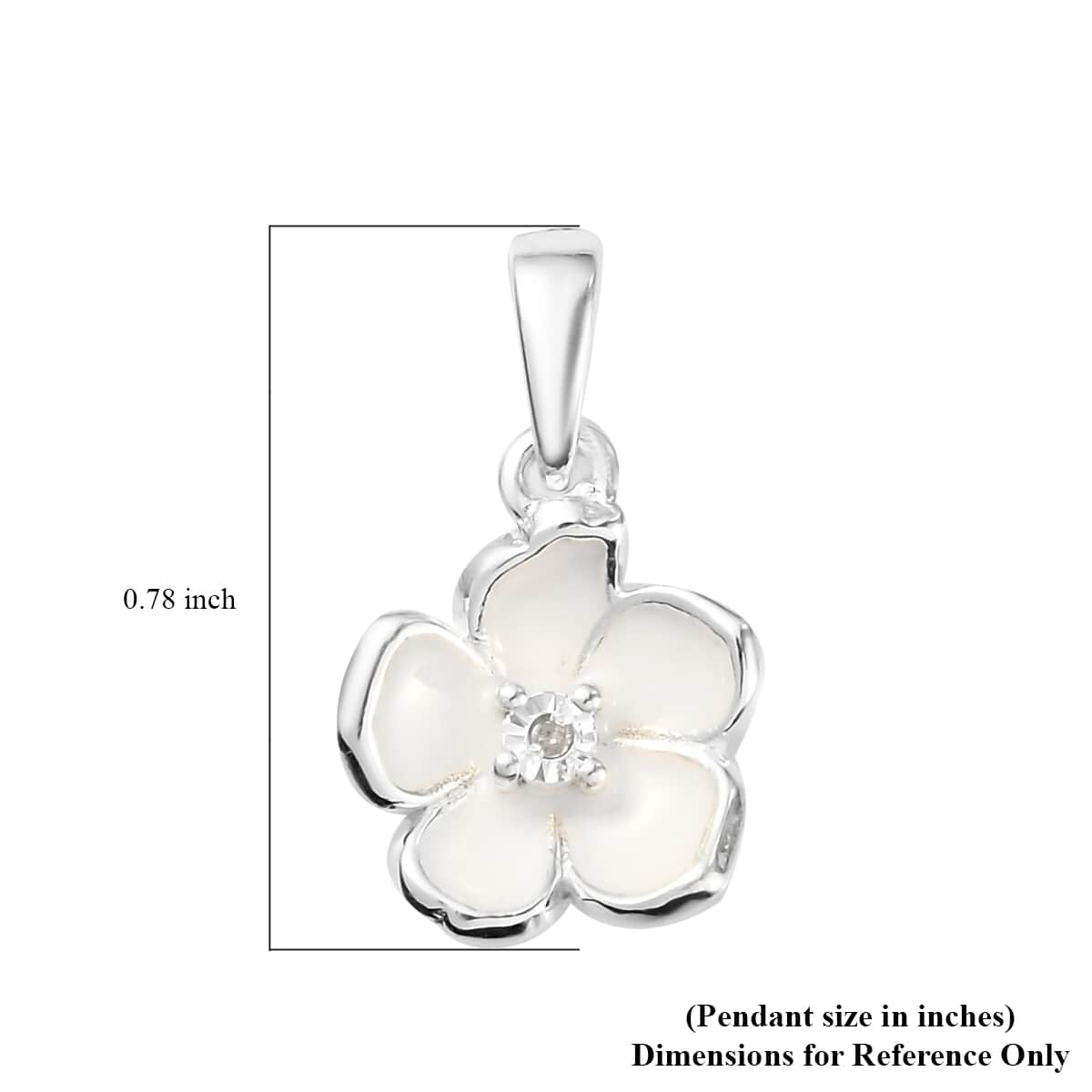 Diamond Accent Floral Pendant in Sterling Silver image number 4
