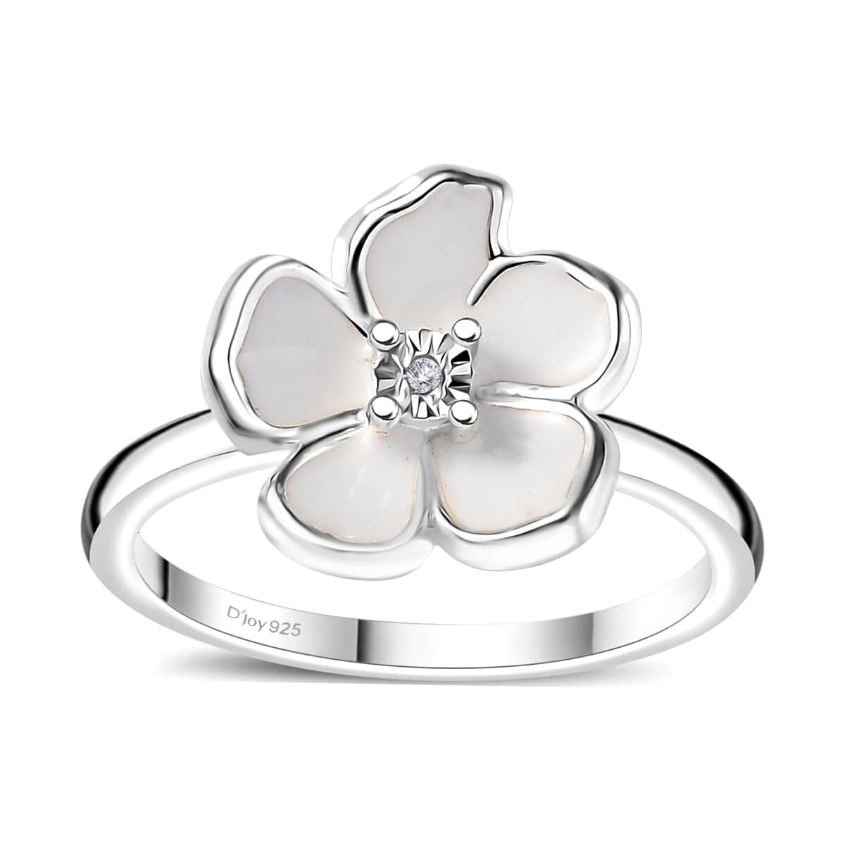 Diamond Accent Floral Ring in Sterling Silver image number 0