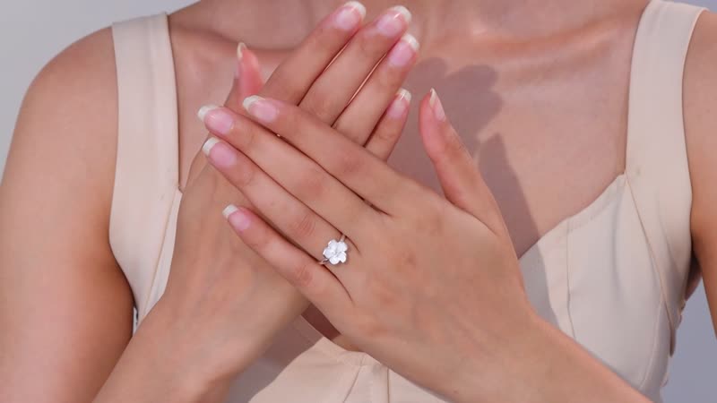 Diamond Accent Floral Ring in Sterling Silver