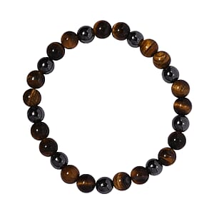 Tiger's Eye Hematite Beaded Stretch Bracelet| Bead Bracelet For Women 134.00 ctw