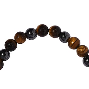 Tiger's Eye Hematite Beaded Stretch Bracelet| Bead Bracelet For Women 134.00 ctw