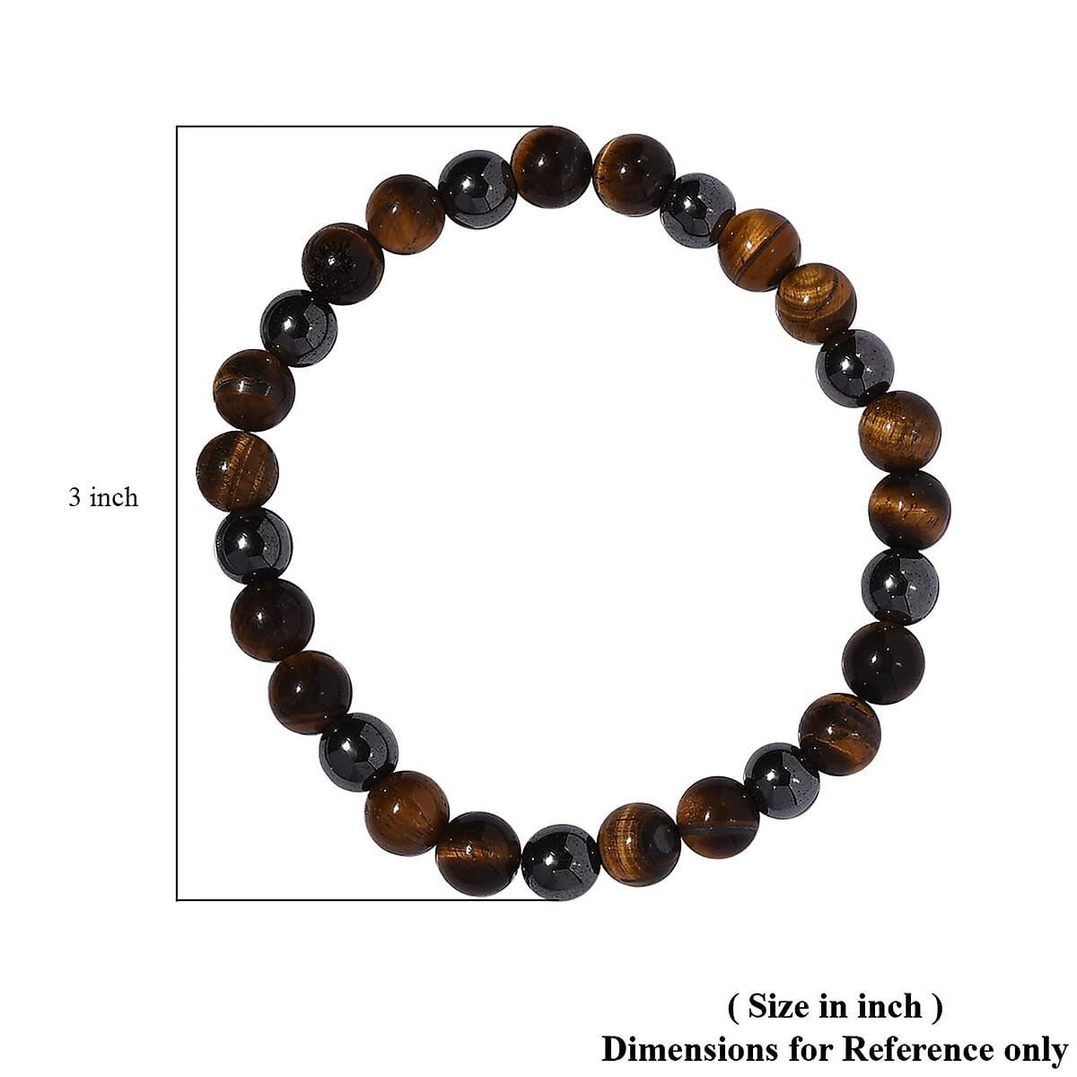 Tiger's Eye Hematite Beaded Stretch Bracelet| Bead Bracelet For Women 134.00 ctw image number 3