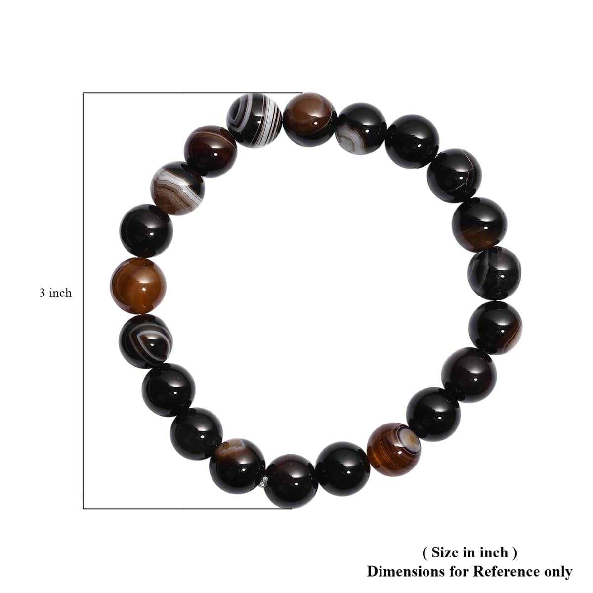 Brown Agate Beaded Stretch Bracelet 151.50 ctw image number 3